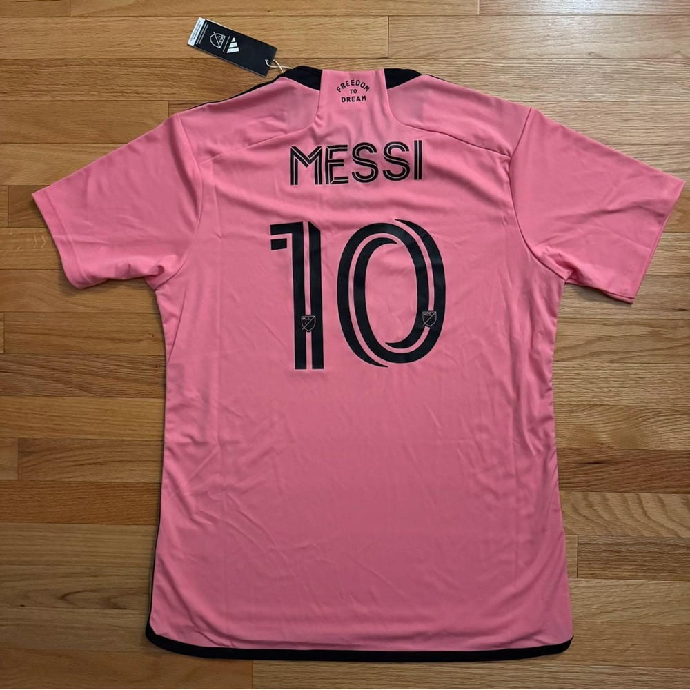New With Tags - Size Large - Adidas Messi Inter Miami CF Home Soccer Jersey Pink